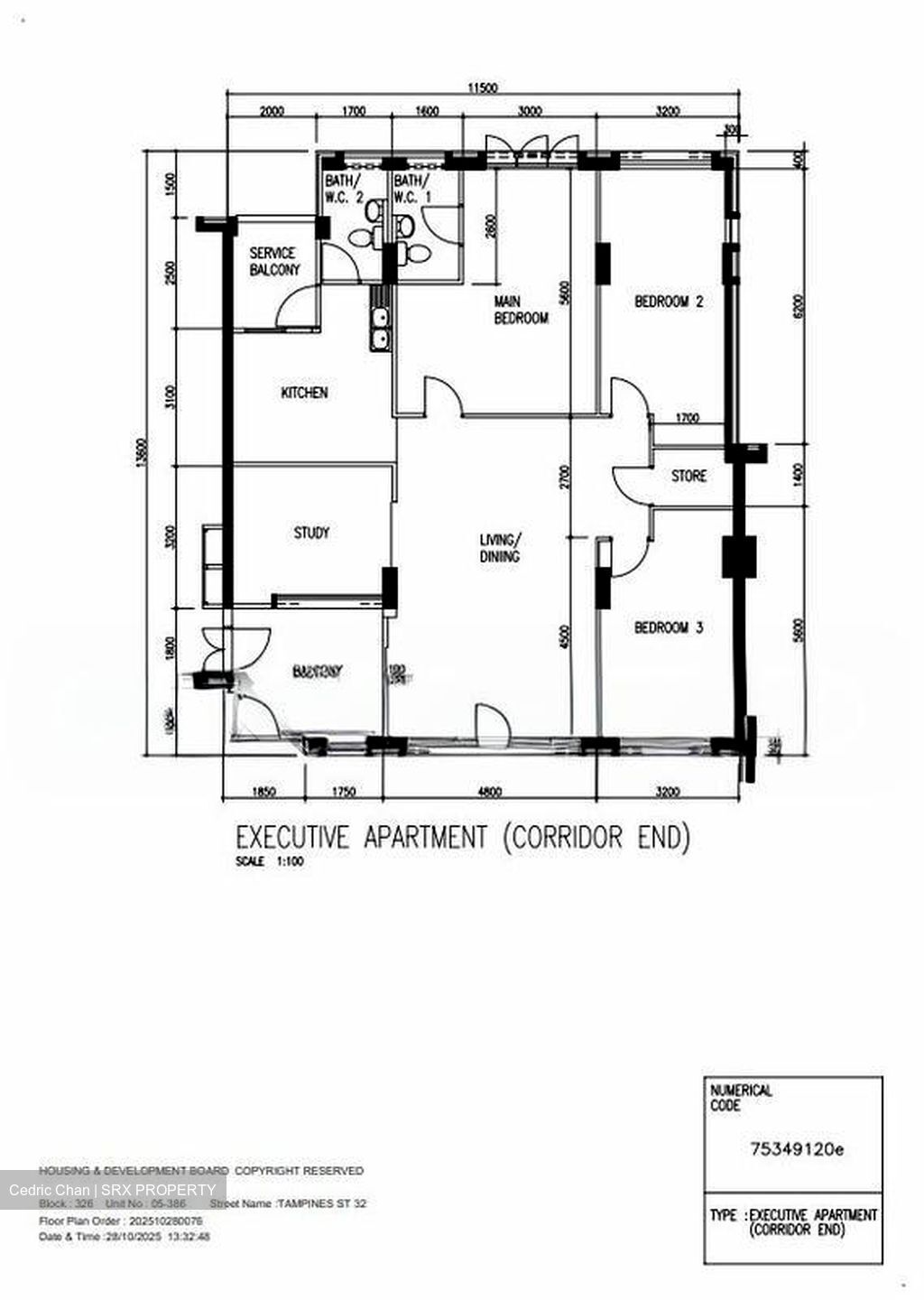 Blk 326 Tampines Street 32 (Tampines), HDB Executive #499428411